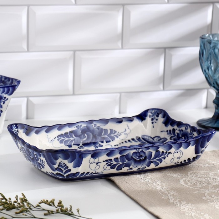 Блюдо под заливное, гжель Блюдо под заливное, гжель