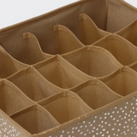 Органайзер для хранения белья Доляна Points, 18 ячеек, 35×30×12 см, цвет бежевый Органайзер для хранения белья Доляна Points, 18 ячеек, 35×30×12 см, цвет бежевый