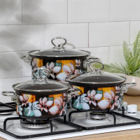 Набор кастрюль &laquo;Адель 5-1 Элит&raquo;, 3 предмета: 1,9 л, 2,5 л, 5 л, индукция