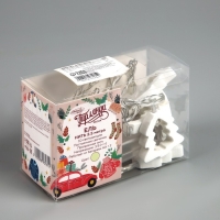 Гирлянда &laquo;Нить&raquo; 2.5 м с насадками &laquo;Ёлочка&raquo;, IP20, прозрачная нить, 10 LED, батарейки AAх2 (не в комплекте), свечение тёплое белое