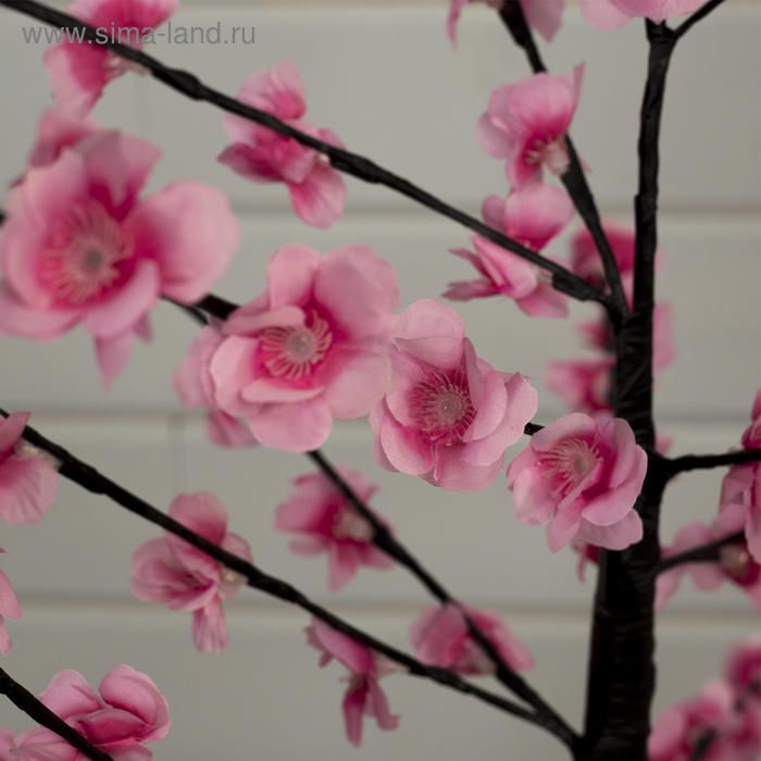 Светодиодный куст &laquo;Цветы&raquo; 1.2 м, 120 LED, постоянное свечение, 220 В, свечение розовое