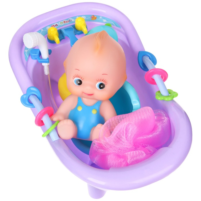 Набор резиновых игрушек для ванны «Пупс в ванне», с пищалкой, 5 шт, цвет МИКС, Крошка Я Набор резиновых игрушек для ванны «Пупс в ванне», с пищалкой, 5 шт, цвет МИКС, Крошка Я