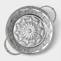 Поднос сервировочный &laquo;Солон&raquo;, 34&times;24,5&times;9 см, с ручками, цвет серебряный