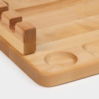 Доска для подачи шашлыка Adelica &laquo;3 шампура&raquo;, 30&times;24&times;1,8 см, массив берёзы