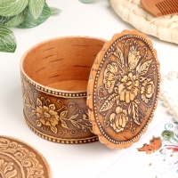 Шкатулка "Ромашки", 80 х 40 мм, береста Шкатулка "Ромашки", 80 х 40 мм, береста