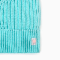 Шапка вязаная для девочки, цвет мятный/сердечко, размер 52-56 Шапка вязаная для девочки, цвет мятный/сердечко, размер 52-56