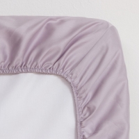 Простыня на резинке Lilac field 180х200х25 см, 100% хлопок, мако-сатин, 114г/м2