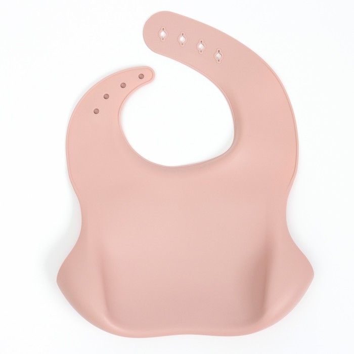 Нагрудник для кормления детский, силиконовый, Mum&baby, 23х4х29, пыльная роза