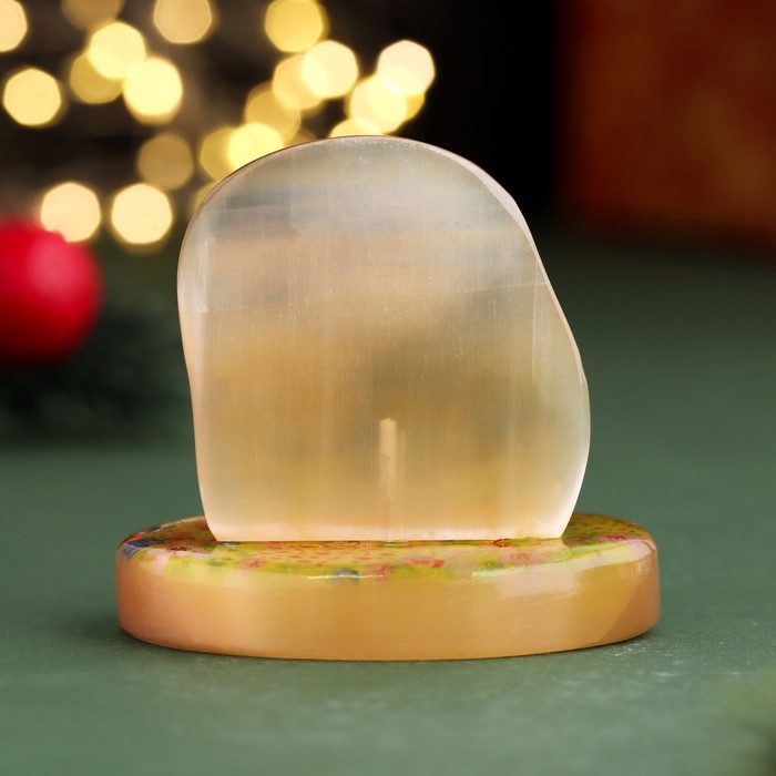 Новый год. Сувенир "Змея На удачу! 2025", селенит, 6х6х4,5 см