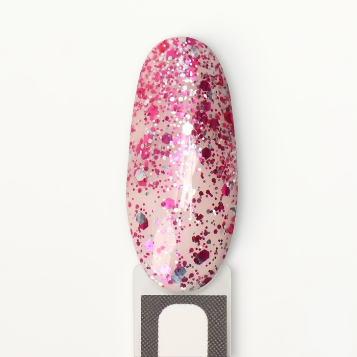 Гель лак для ногтей, «GLITTER FLASH», 3-х фазный, 8мл, LED/UV, цвет прозрачный/малиновый (09) Гель лак для ногтей, «GLITTER FLASH», 3-х фазный, 8мл, LED/UV, цвет прозрачный/малиновый (09)