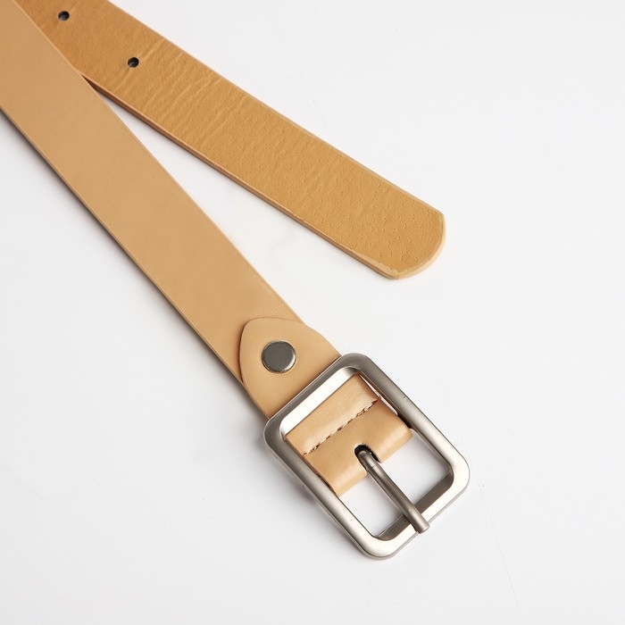 Ремень женский, ширина 2,4 см, винт, пряжка металл, цвет бежевый