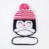 Шапка для девочки, цвет тёмно-синий/малиновый, размер 48-50 Шапка для девочки, цвет тёмно-синий/малиновый, размер 48-50