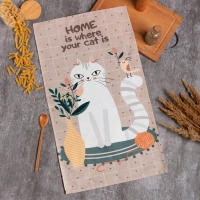 Полотенце Этель "Белая кошечка" 40х73 см, саржа, 100% хл, 190 г/м2 Полотенце Этель "Белая кошечка" 40х73 см, саржа, 100% хл, 190 г/м2