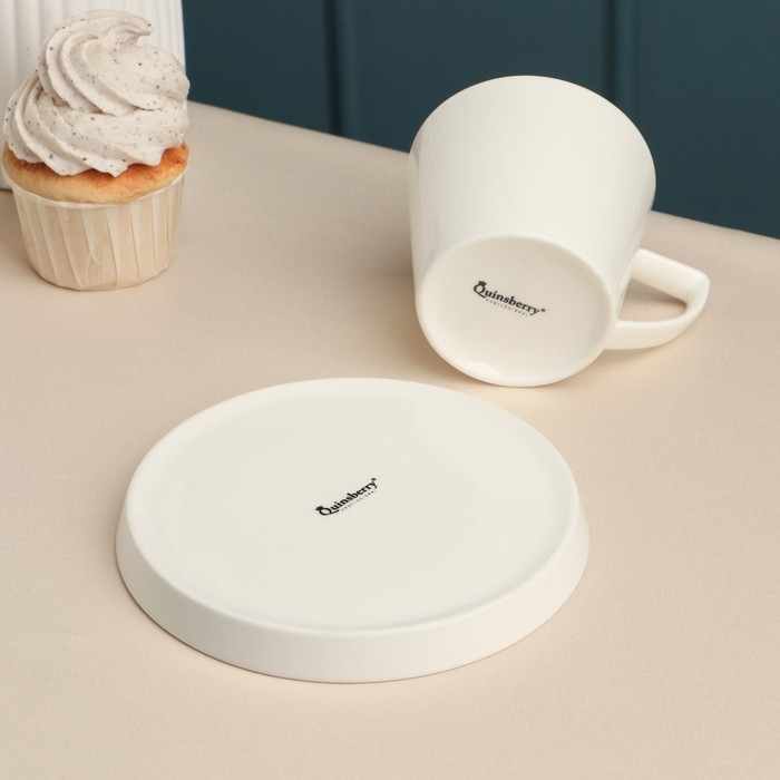 Чайная пара «Sola», 260 мл, белая, фарфор Чайная пара «Sola», 260 мл, белая, фарфор