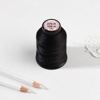 Нитки обувные, 270Л, 100 м, цвет чёрный, цена за 1 штуку Нитки обувные, 270Л, 100 м, цвет чёрный, цена за 1 штуку