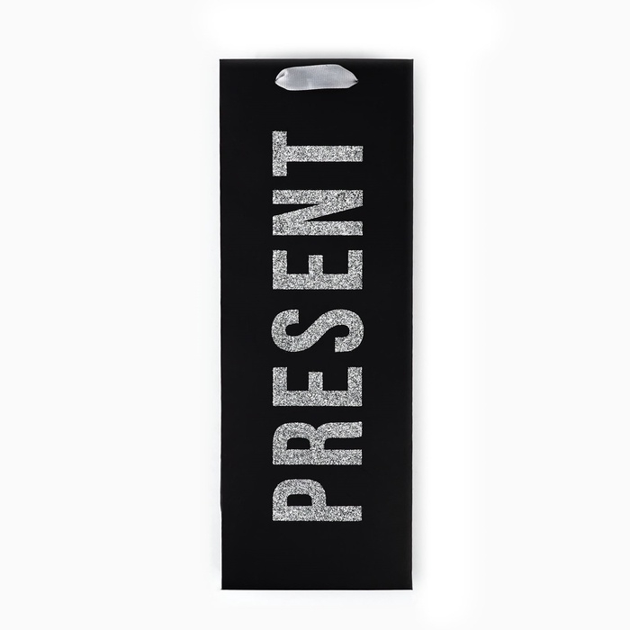 Пакет ламинированный под бутылку &laquo;Подарок для тебя&raquo;, глиттер, 13 х 36 х 10 см