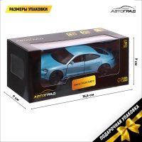 Машина металлическая PORSCHE TAYCAN TURBO S, 1:32, открываются двери, инерция, цвет голубой