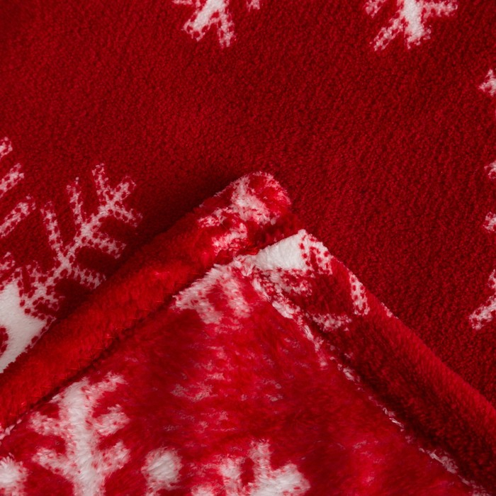 Плед Этель &laquo;Снежинки&raquo;, 180х200 см, корал-флис