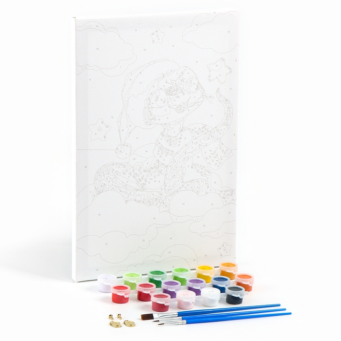 Картина по номерам на новый год на холсте с подрамником &laquo;Змея со звёздочкой&raquo;, 20 х 30 см, символ года 2025