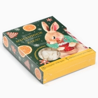 Подарочный набор новогодний &laquo;Время мандаринок&raquo;: маршмеллоу, вкус: пломбир 50 г., леденец, вкус: клубника, 15 г.