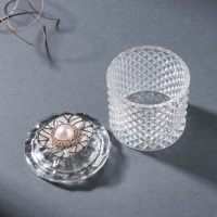 Шкатулка стекло "Цветок с сеточкой" серебро 6х6х8 см Шкатулка стекло "Цветок с сеточкой" серебро 6х6х8 см