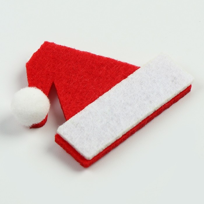 Новый год! Набор фетровых деталей для декора &laquo;Шапки&raquo; набор 5 шт., размер 1 шт. &mdash; 4 &times; 3,8 см, двусторонний скотч