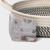 Корзина для хранения плетёная ручной работы LaDо́m &laquo;Визави&raquo;, с ручками,34&times;25&times;7 см, цвет серый