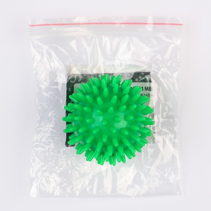 Мяч массажный &oslash;7 см, цвет зеленый, Крошка Я