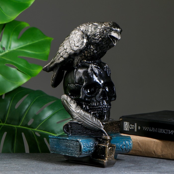 Фигура  "Ворон на черепе", 18х16х28см