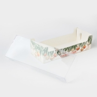 Коробка для кондитерских изделий с пластиковой крышкой &laquo;Роскошь&raquo;, 30 х 8 х 11 см, Новый год