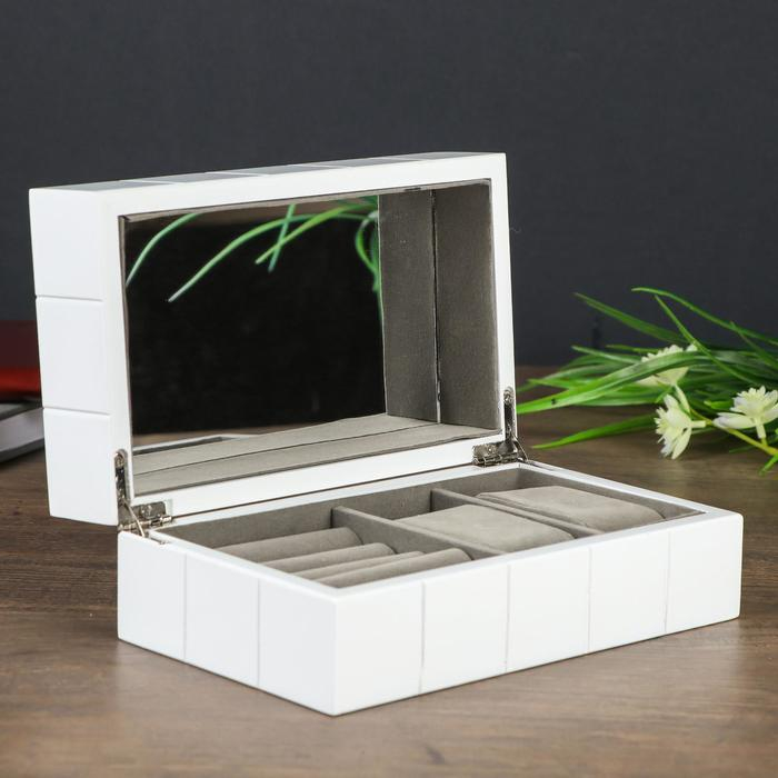 Шкатулка дерево Шкатулка дерево "Шарм" белая 20,5х8х12 см