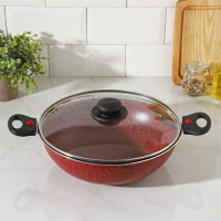 Казан, 4 л, d=28 см, стеклянная крышка, две съёмные ручки, цвет красный Казан, 4 л, d=28 см, стеклянная крышка, две съёмные ручки, цвет красный