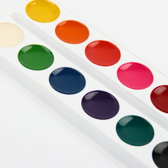 Акварель медовая &laquo;Синий трактор&raquo;, 12 цветов, в картонной коробке, без кисти