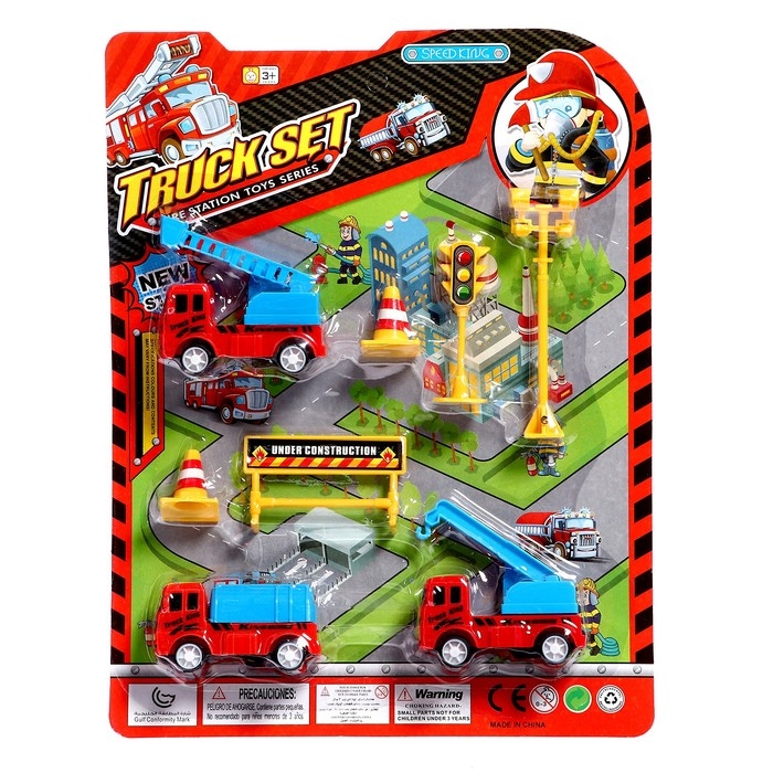 Набор машинок &laquo;Пожарная служба&raquo;, 3 машинки и аксессуары