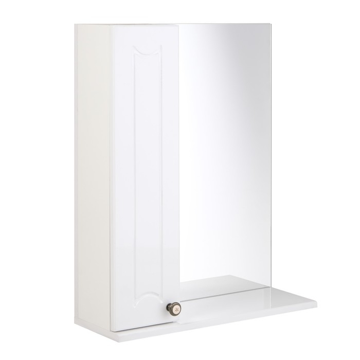 Комплект мебели для ванной: "Виктория 55" левый: Тумба + раковина "Уют 55" + зеркало-шкаф