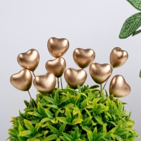 Штекер "Сердечко" золотистое, 3х1,5х2см / набор 30шт