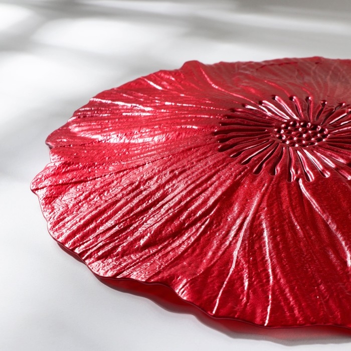 Блюдо &laquo;Маки&raquo;, d=28 см, цвет красный