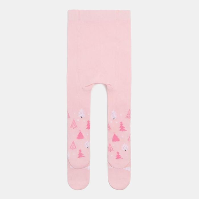 Новый год.Колготки Крошка Я "Ёлочки", розовый, рост 68-74 см