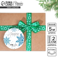 Лента атласная &laquo;Новогодние игрушки&raquo;, 2 см &times; 5 м