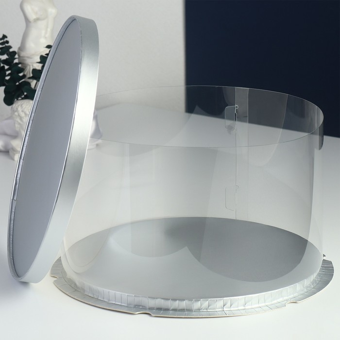 Коробка для торта, кондитерская упаковка, &laquo;Серебро&raquo;, 30 х 30 х 18 см