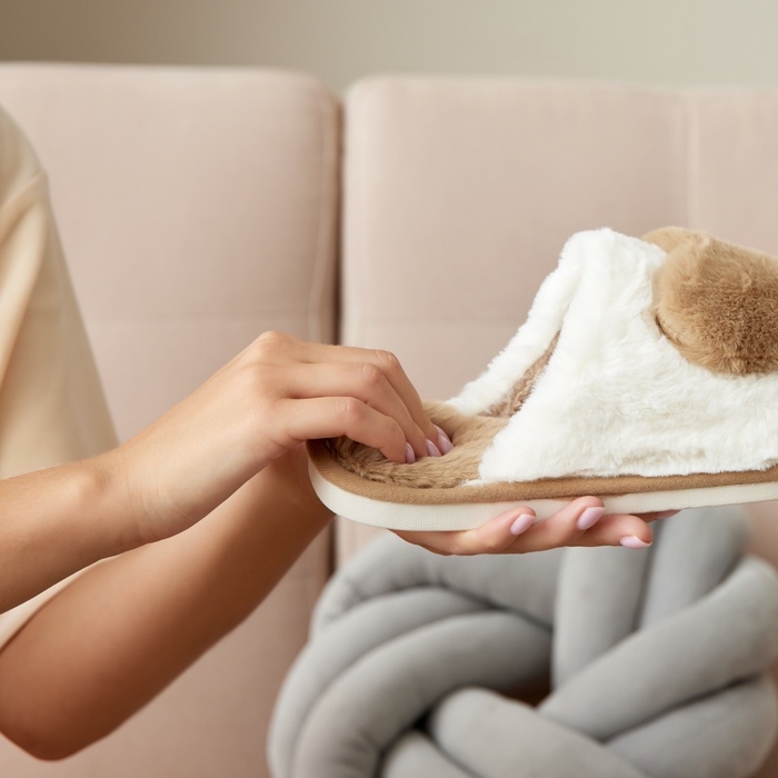 Тапочки женские размер 38-39, цвет бежевый Тапочки женские размер 38-39, цвет бежевый