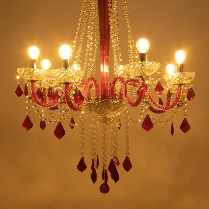 Люстра Люстра "Карина" 8хЕ14 40Вт красный 75х75х100-130см BayerLux