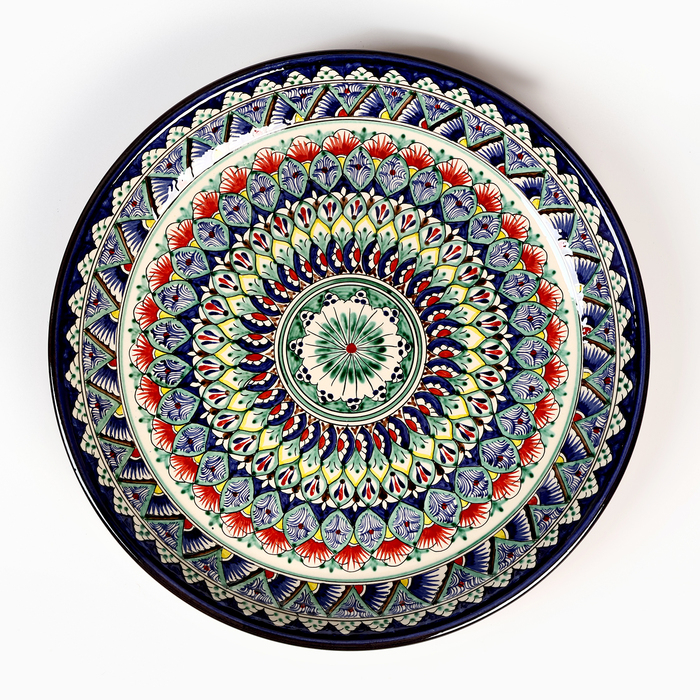 Ляган Риштанская Керамика Ляган Риштанская Керамика "Узоры", 36 см, синий