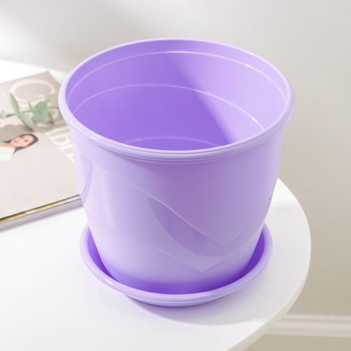 Горшок для цветов с поддоном &laquo;Венеция&raquo;, 3,1 л, d=19 см, цвет лаванда