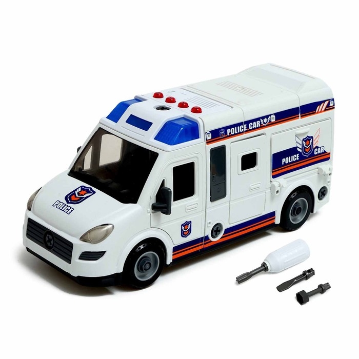 Конструктор винтовой &laquo;Полицейский фургон&raquo;, свет, звук, инерция, 50 деталей