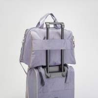 Чемодан малый 20" с сумкой, отдел на молнии, наружный карман, цвет серый