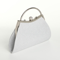 Сумка-клатч на фермуаре, цвет серебряный Сумка-клатч на фермуаре, цвет серебряный