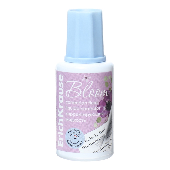 Корректирующая жидкость 20 мл, ErichKrause, Pastel Bloom, экономичный расход, на основе растворителя, кисть, микс (цена за 1 шт) Корректирующая жидкость 20 мл, ErichKrause, Pastel Bloom, экономичный расход, на основе растворителя, кисть, микс (цена за 1 шт)