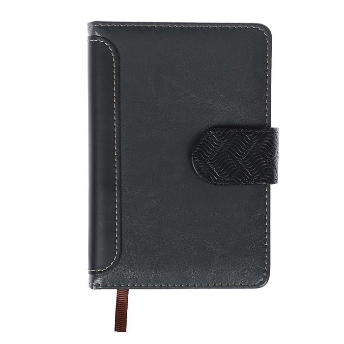 Ежедневник недатированный А6, 120 листов в клетку, тонированный срез, с хлястиком, обложка ПВХ, МИКС Ежедневник недатированный А6, 120 листов в клетку, тонированный срез, с хлястиком, обложка ПВХ, МИКС