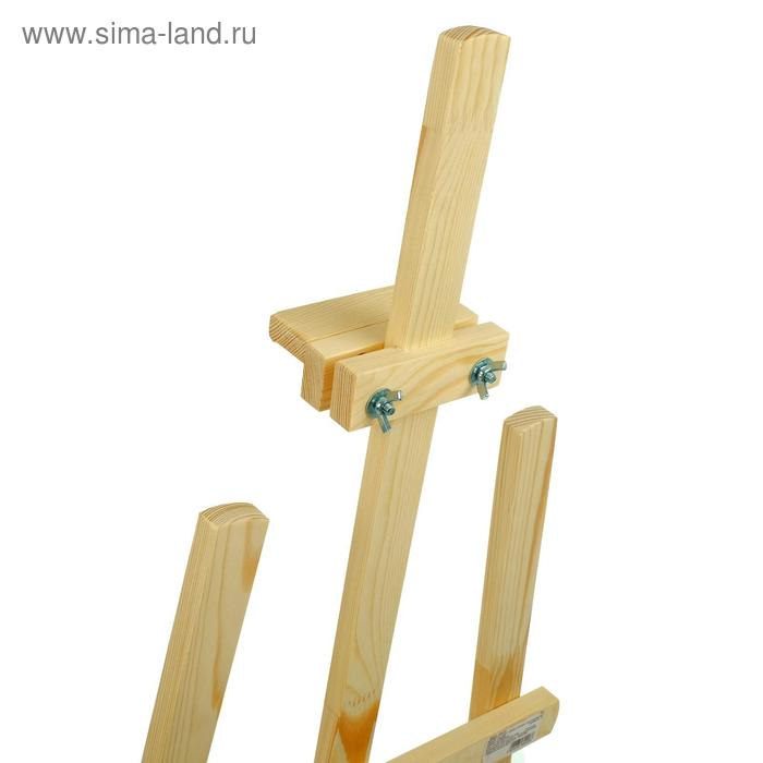 Мольберт тип &laquo;Лира&raquo; 175 х 62 см, (полка 60 х 12 см, с двумя подстаканниками), с бегунком, неокрашенное дерево, Calligrata №7